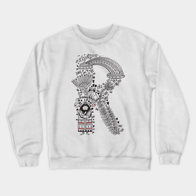 Letter R  (Buu&Luu Alphabet) Crewneck Sweatshirt by yuliia_bahniuk